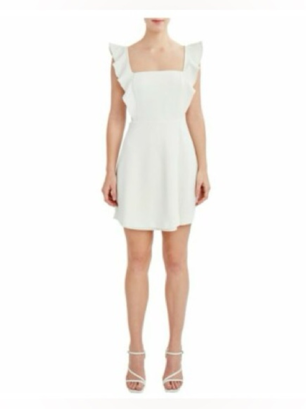 Ruffle-Shoulder Mini Dress